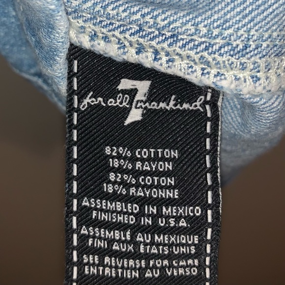 7 For All Mankind Denim Jean Zipper Dress Size M - Picture 7 of 8